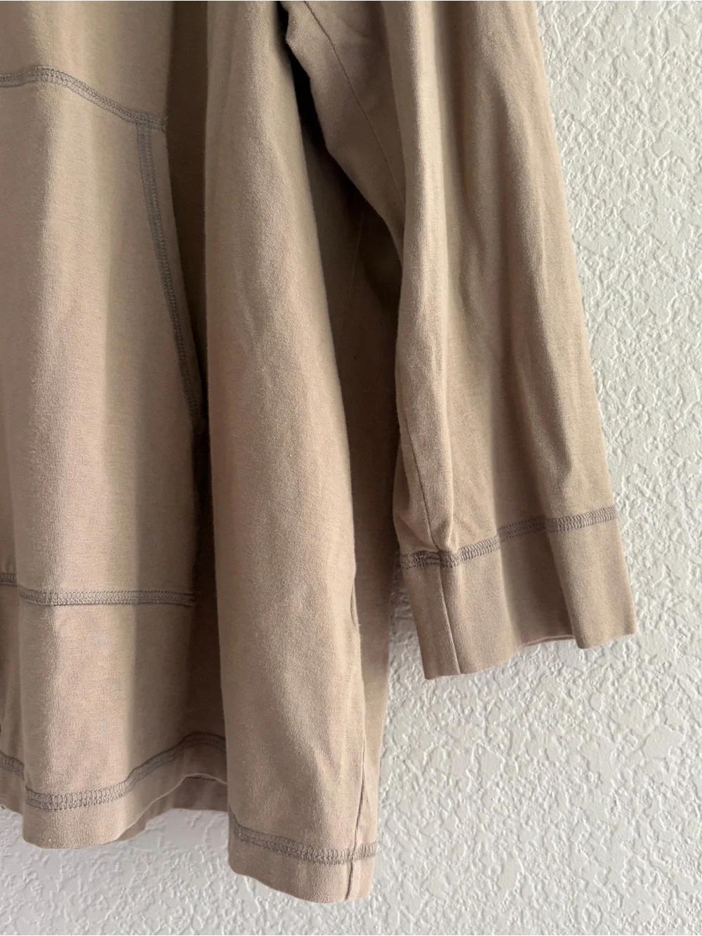 Eileen Fisher woman‎ organic cotton double zip Jacket Size 3X Tan long sleeve